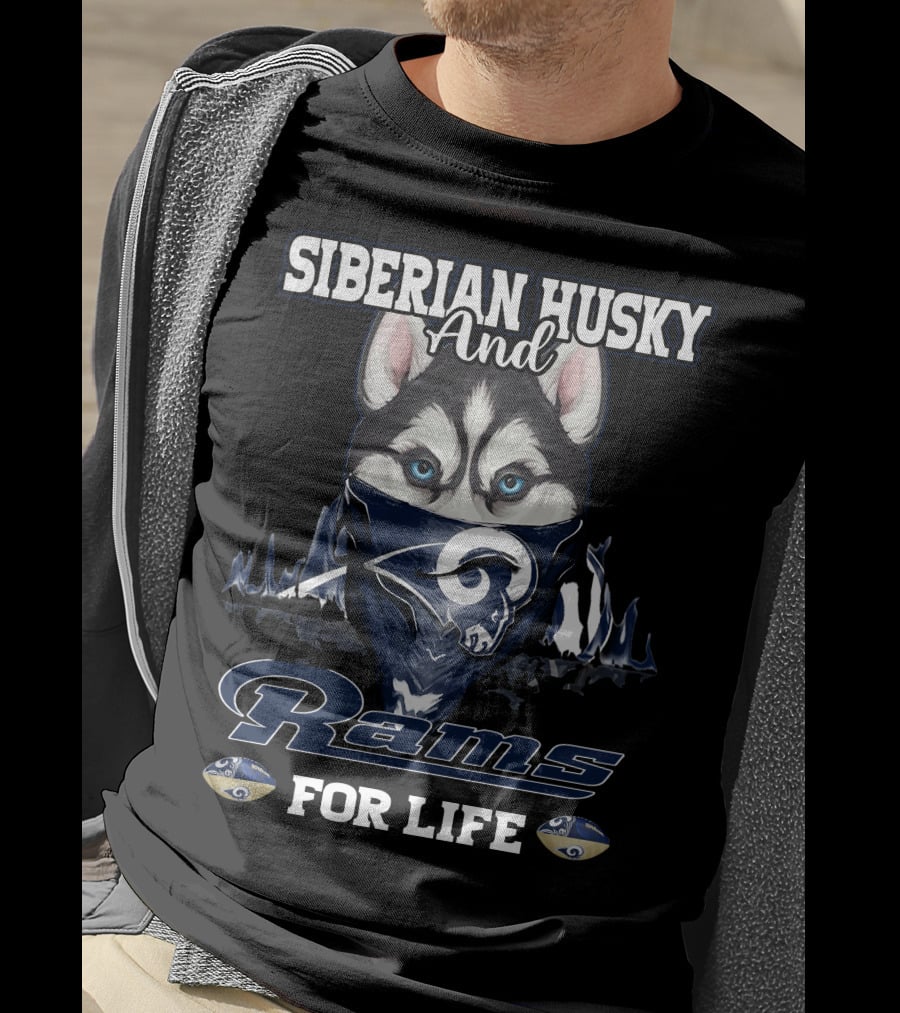 Siberian Husky And Rams For Life T-Shirt