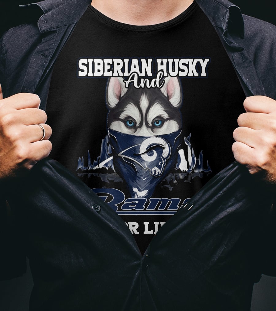 Siberian Husky And Rams For Life T-Shirt