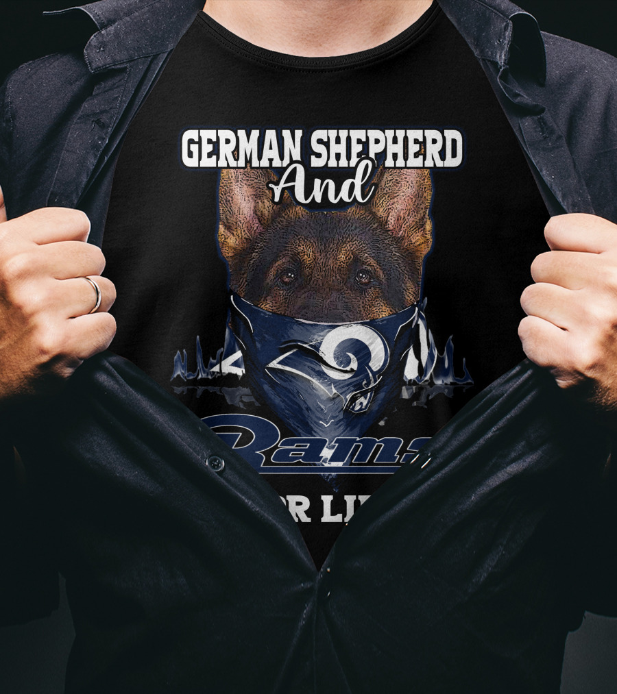 German Shepherd And Rams For Life Los Angeles T-Shirt