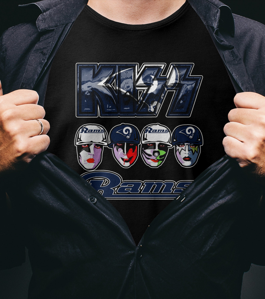 Kiss Rams Facepaint Los Angeles Rams T-Shirt