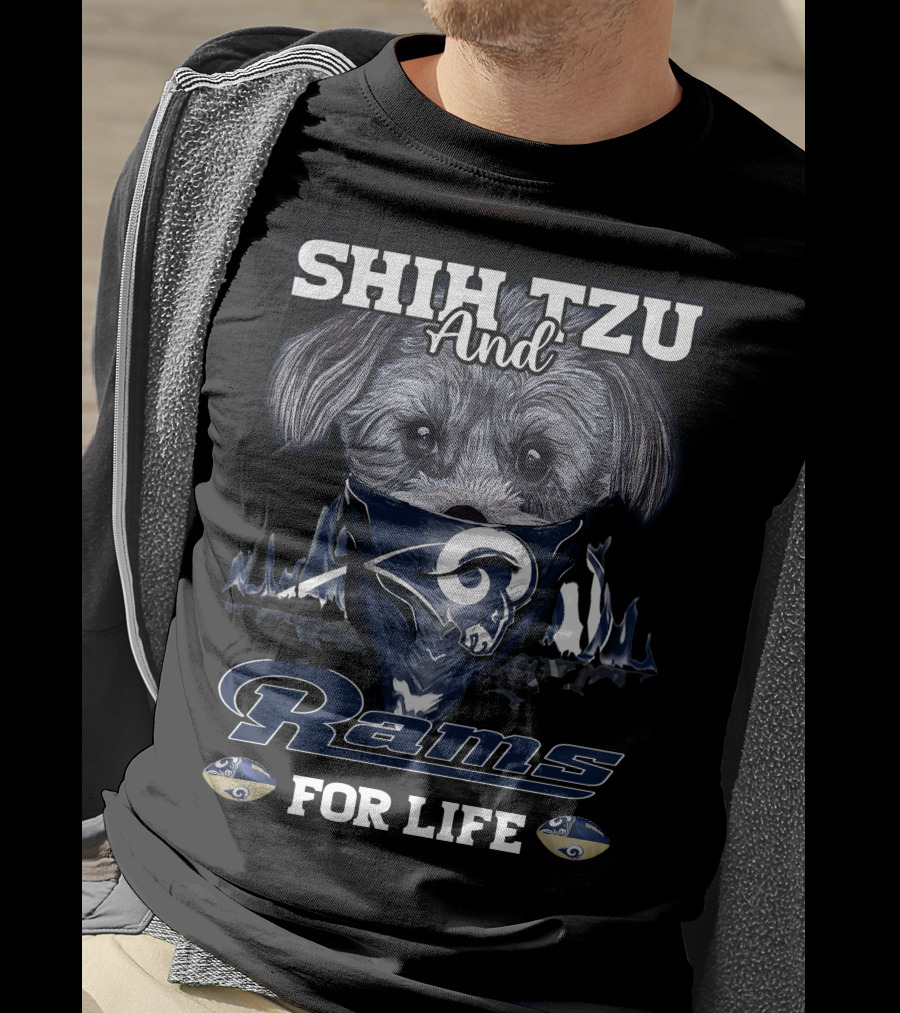Shih Tzu And Rams For Life T-Shirt
