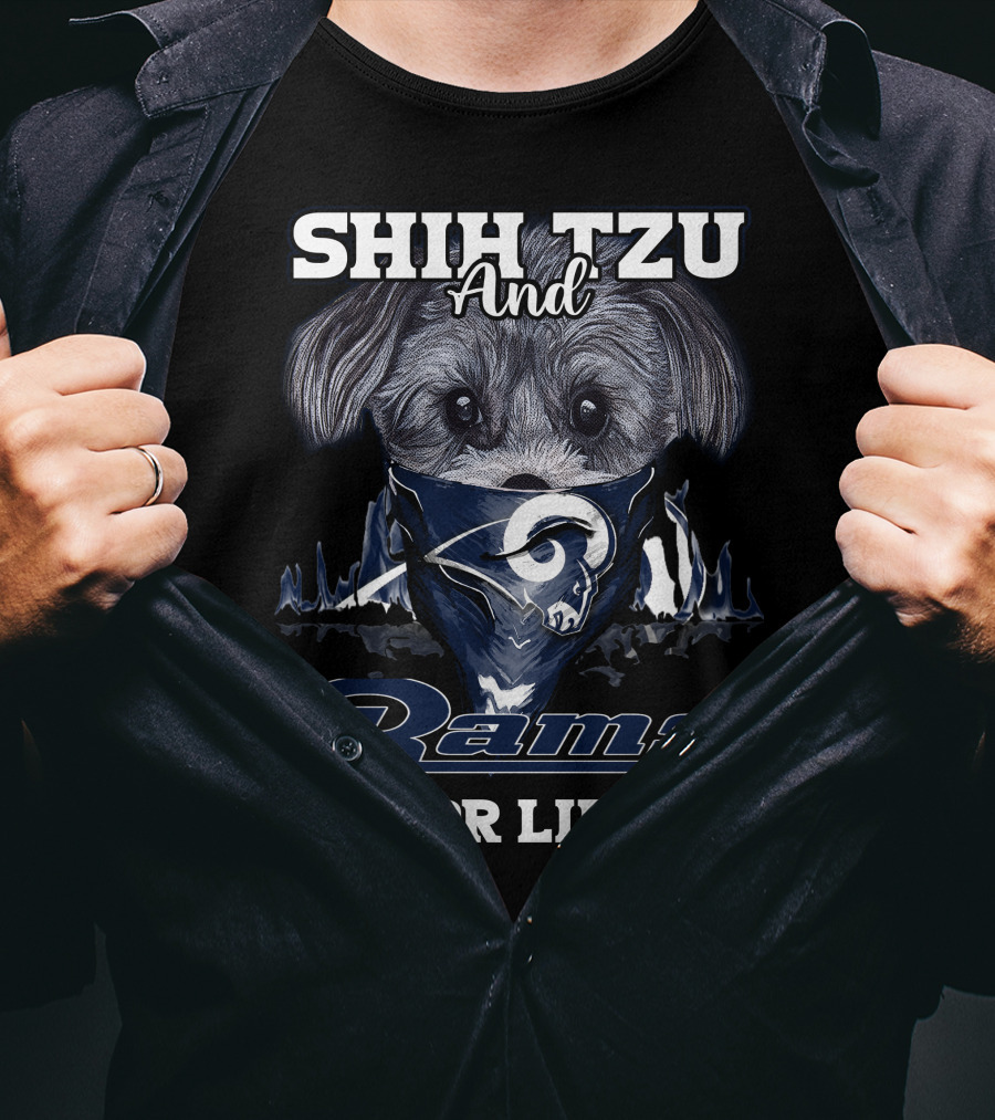 Shih Tzu And Rams For Life T-Shirt