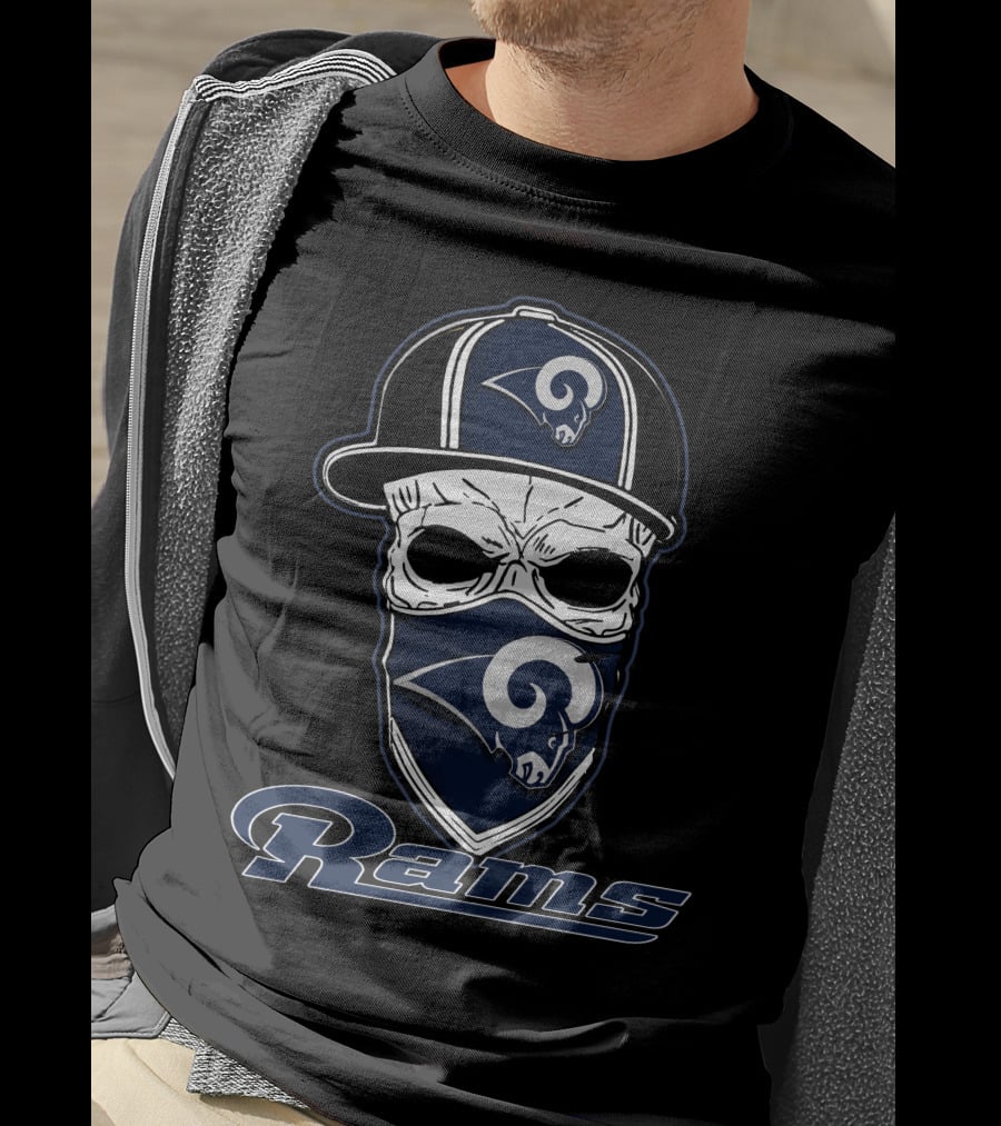 Rams Skull Hat Logo Los Angeles Rams T-Shirt