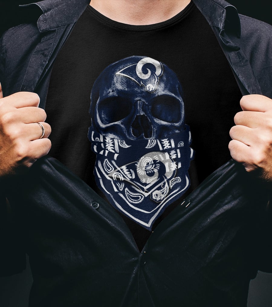 Los Angeles Rams Skull Bandana T-Shirt