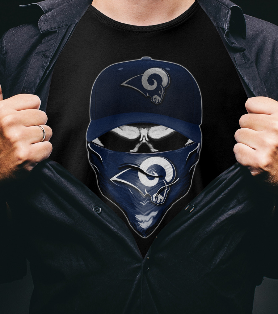 Los Angeles Rams Skull Bandana Cap T-Shirt