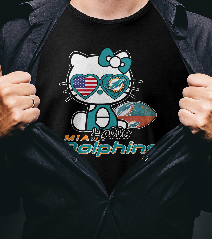 MIA Hello Dolphins Kitty USA T-Shirt