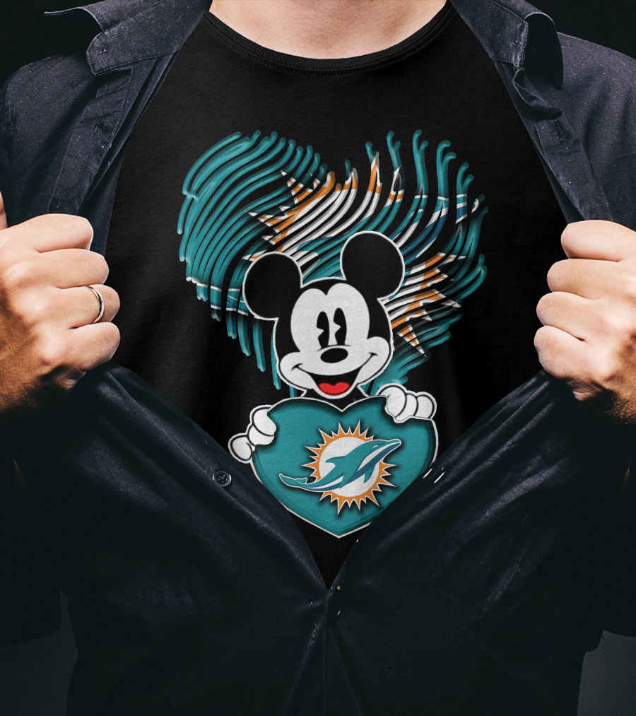 Mick Miami Dolphins Heart T-Shirt