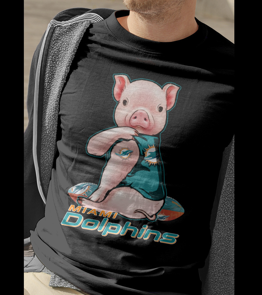 Miami Dolphins Pig Football Fan T-Shirt