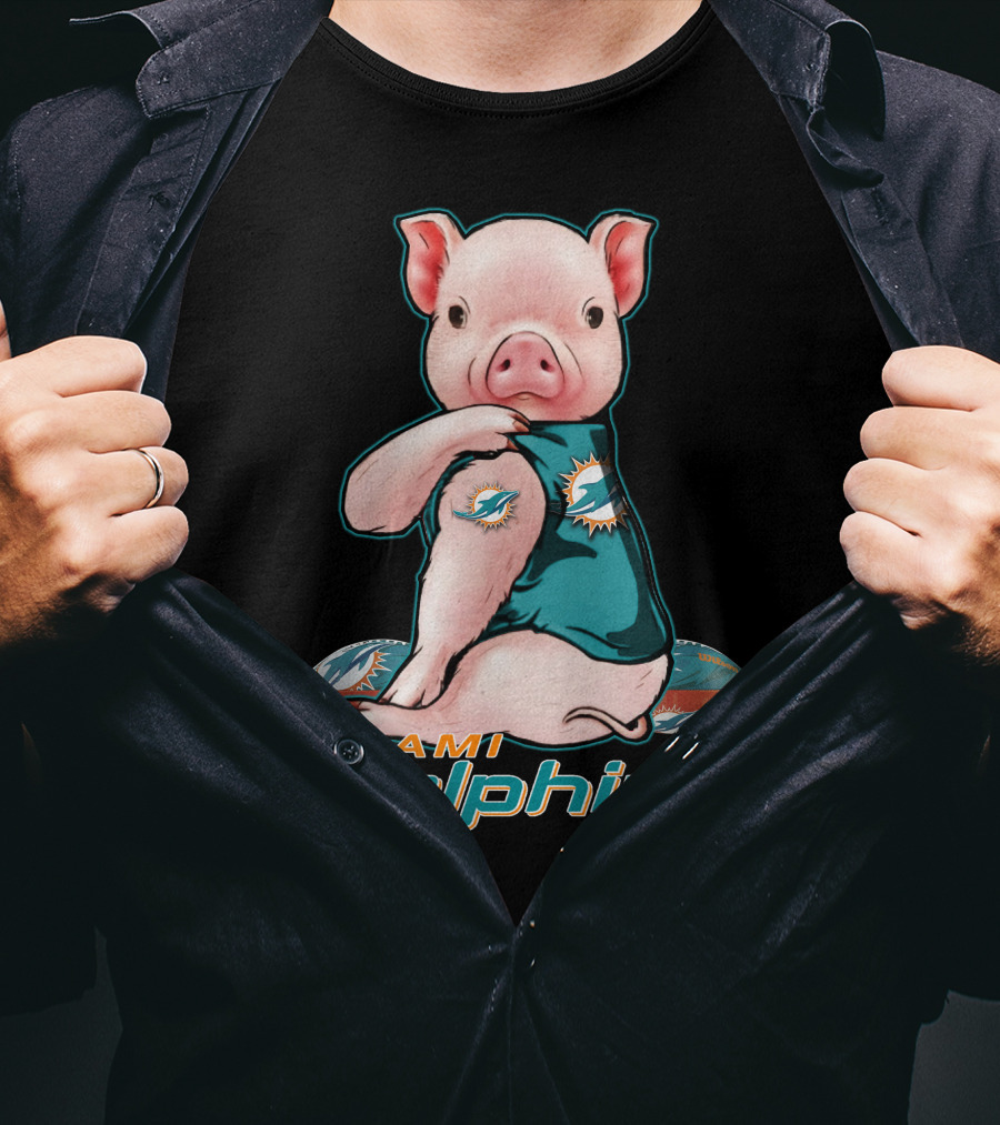 Miami Dolphins Pig Football Fan T-Shirt