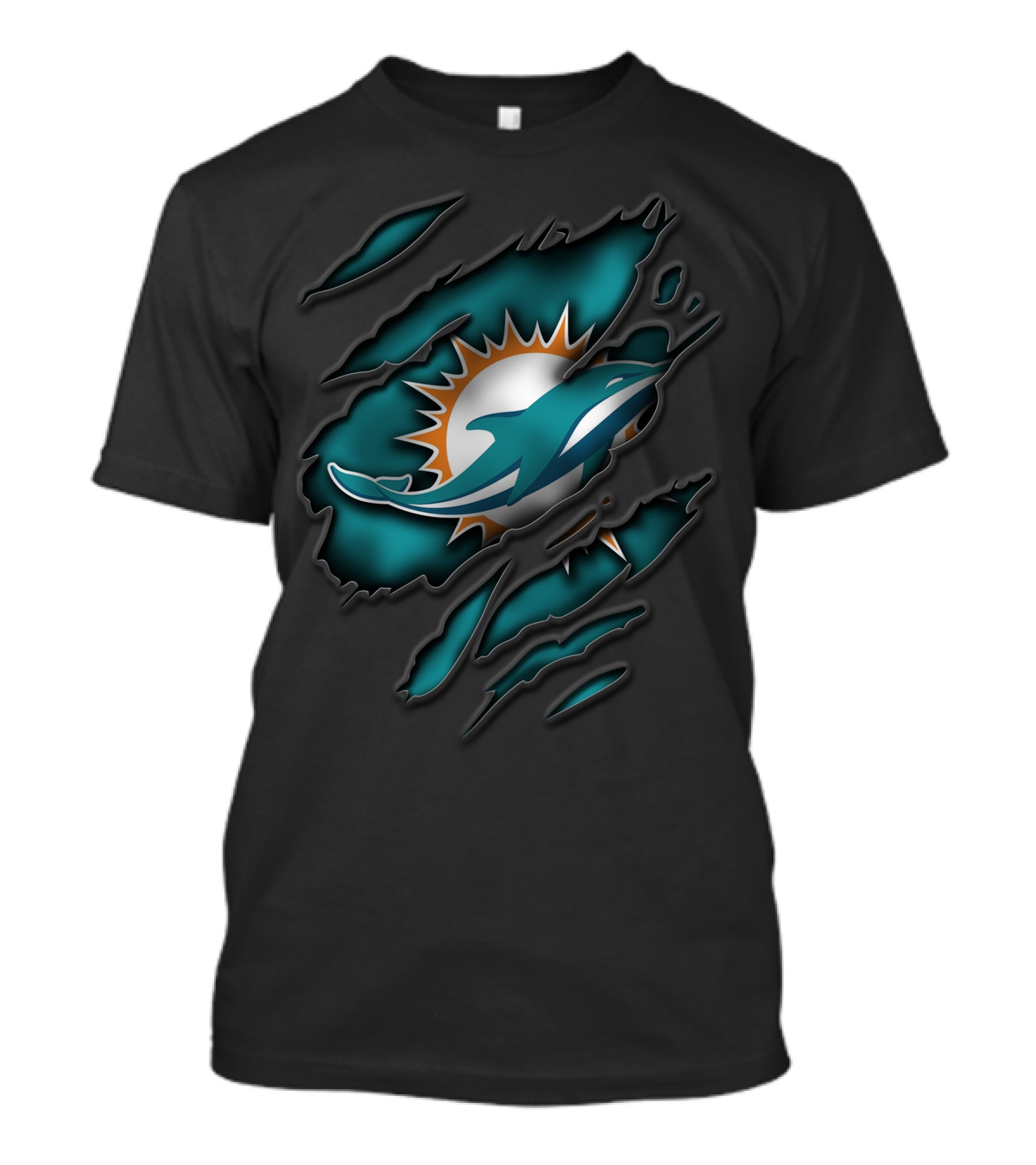 Miami Dolphins Logo Torn T-Shirt