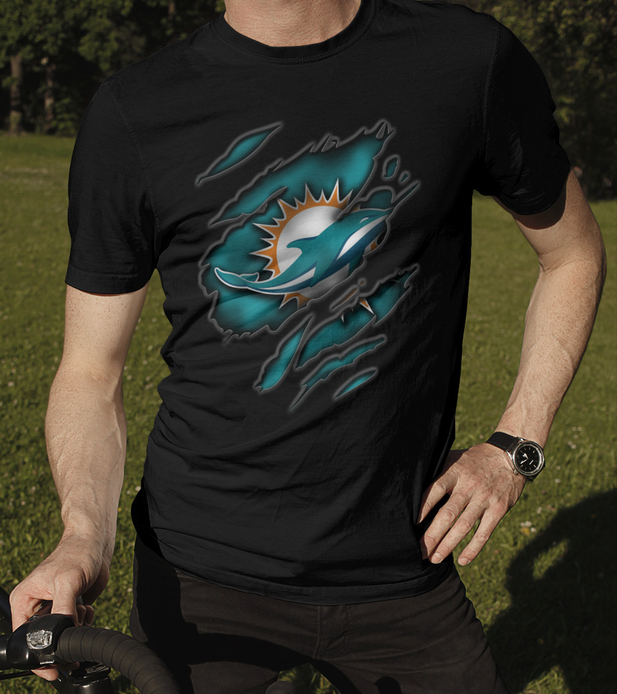 Miami Dolphins Logo Torn T-Shirt