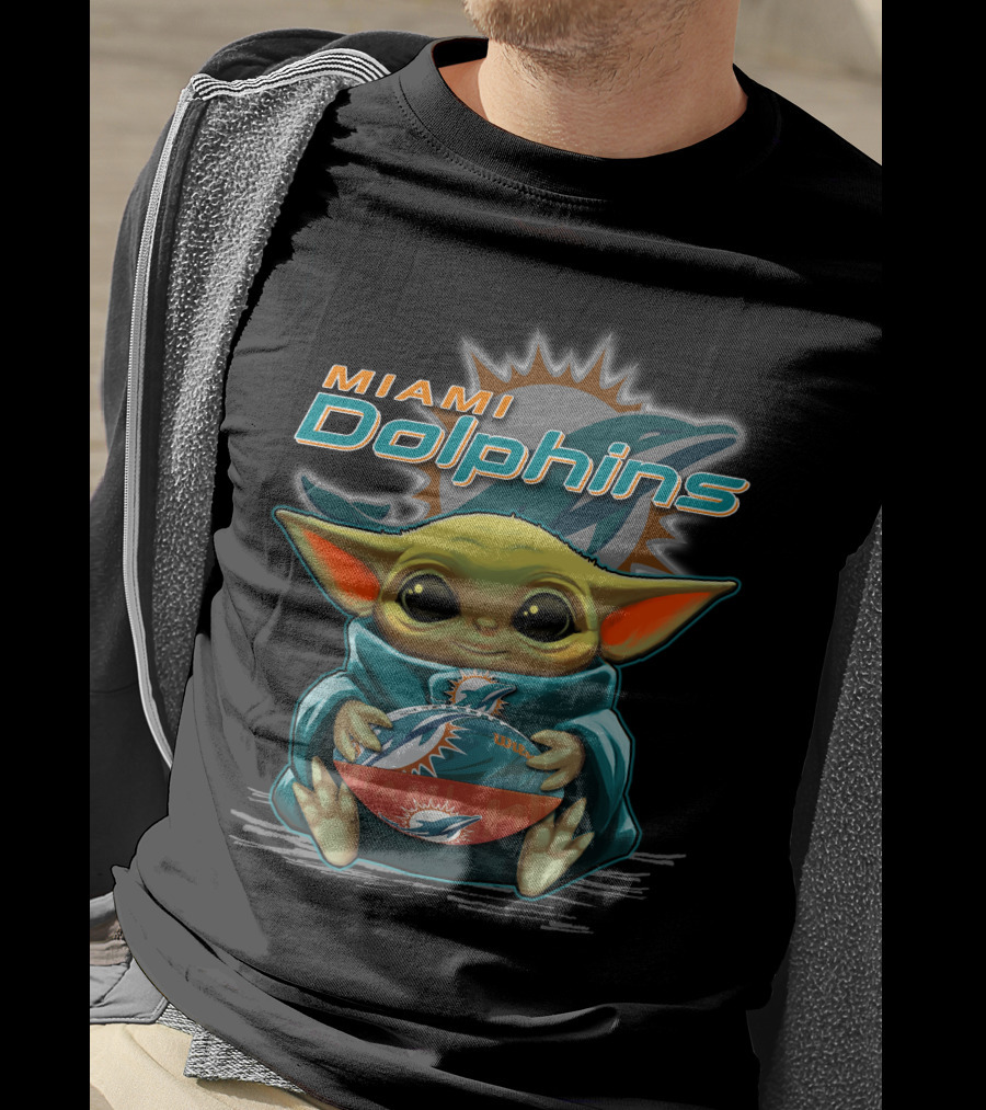 Yoda Miami Dolphins Football Fan T-Shirt