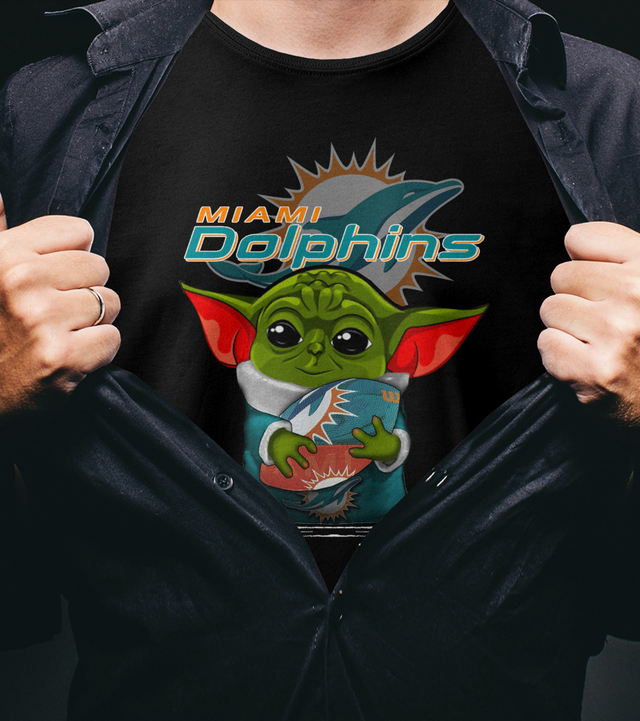 Miami Dolphins Yoda Football Fan T-Shirt