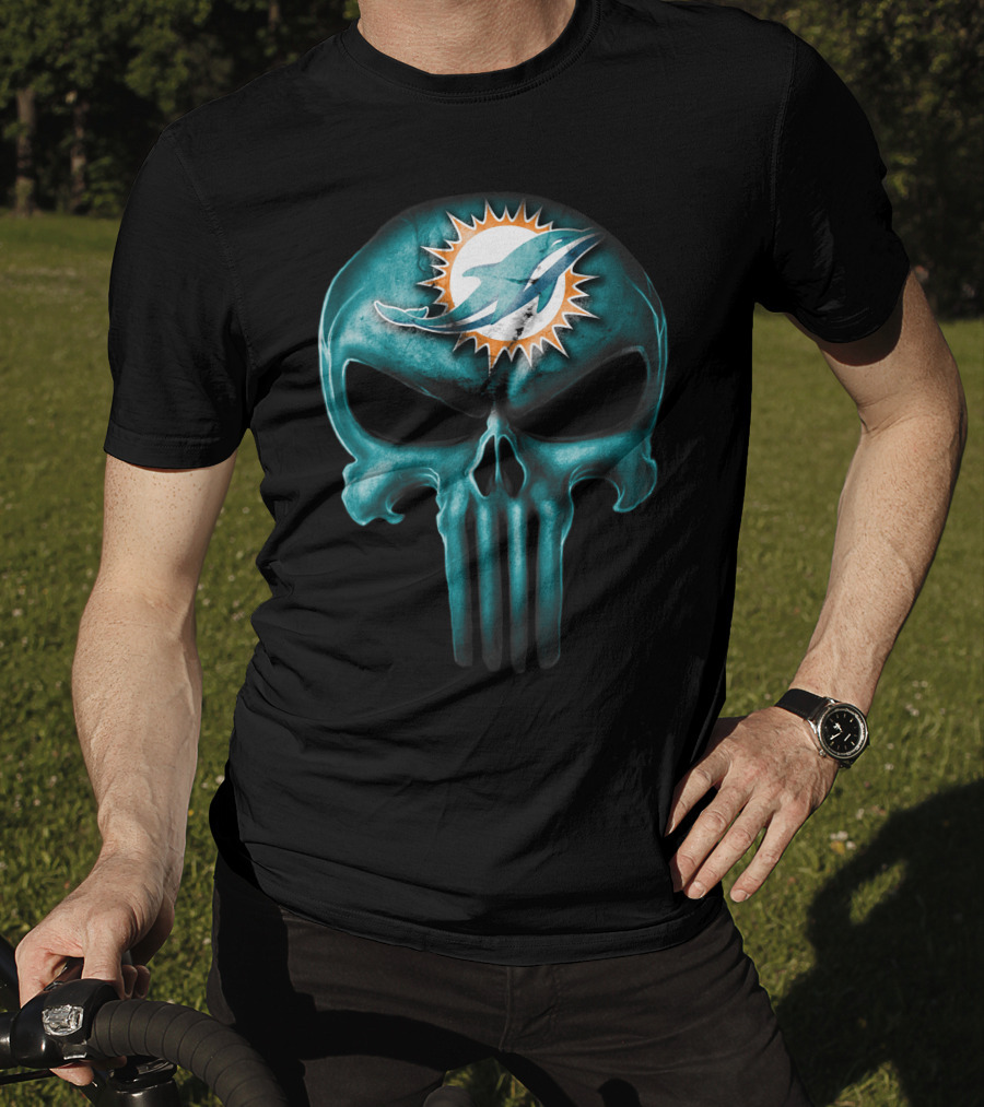 Miami Dolphins Skull T-Shirt