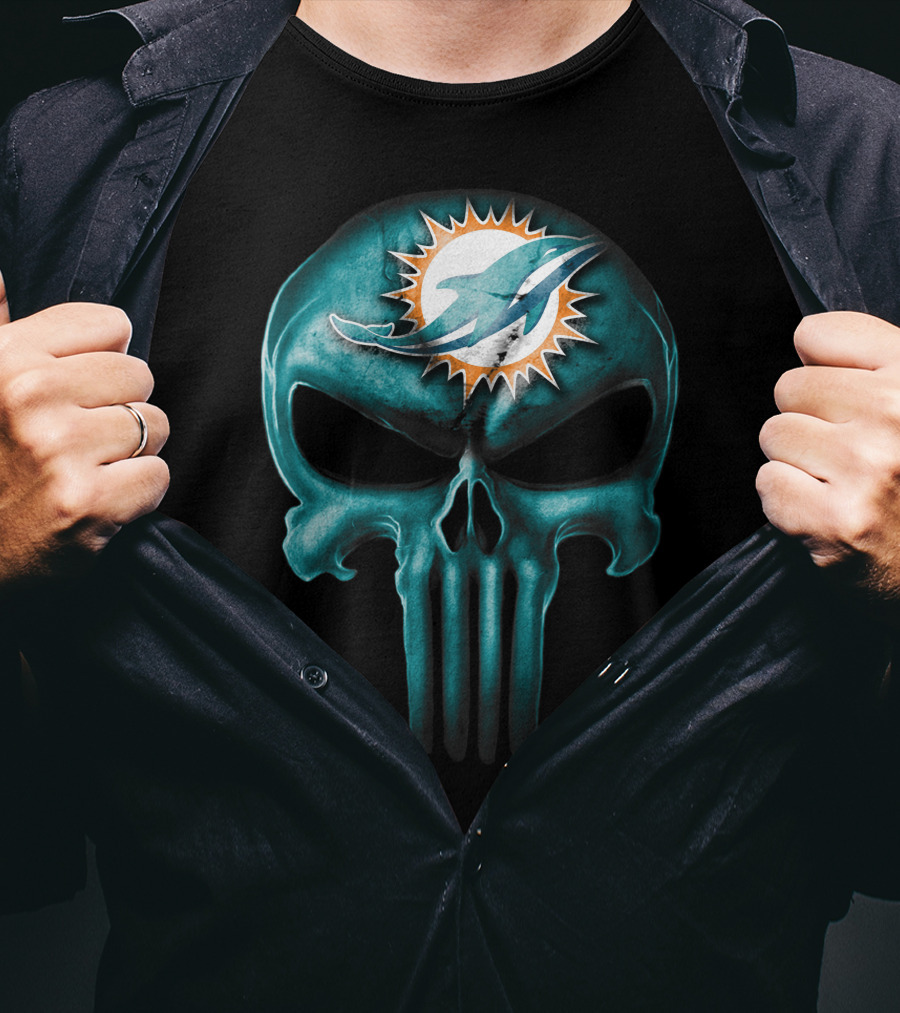 Miami Dolphins Skull T-Shirt