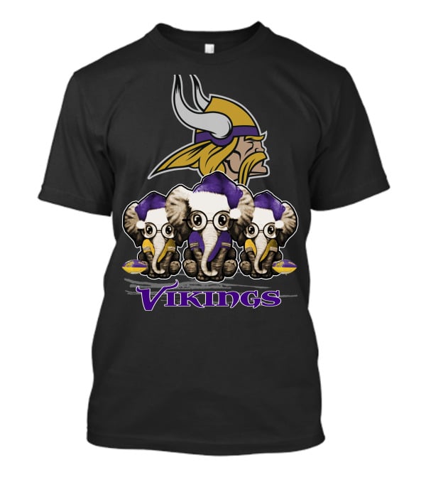 Elephan Xmas Minnesota Vikings Santa Hat Football T-Shirt
