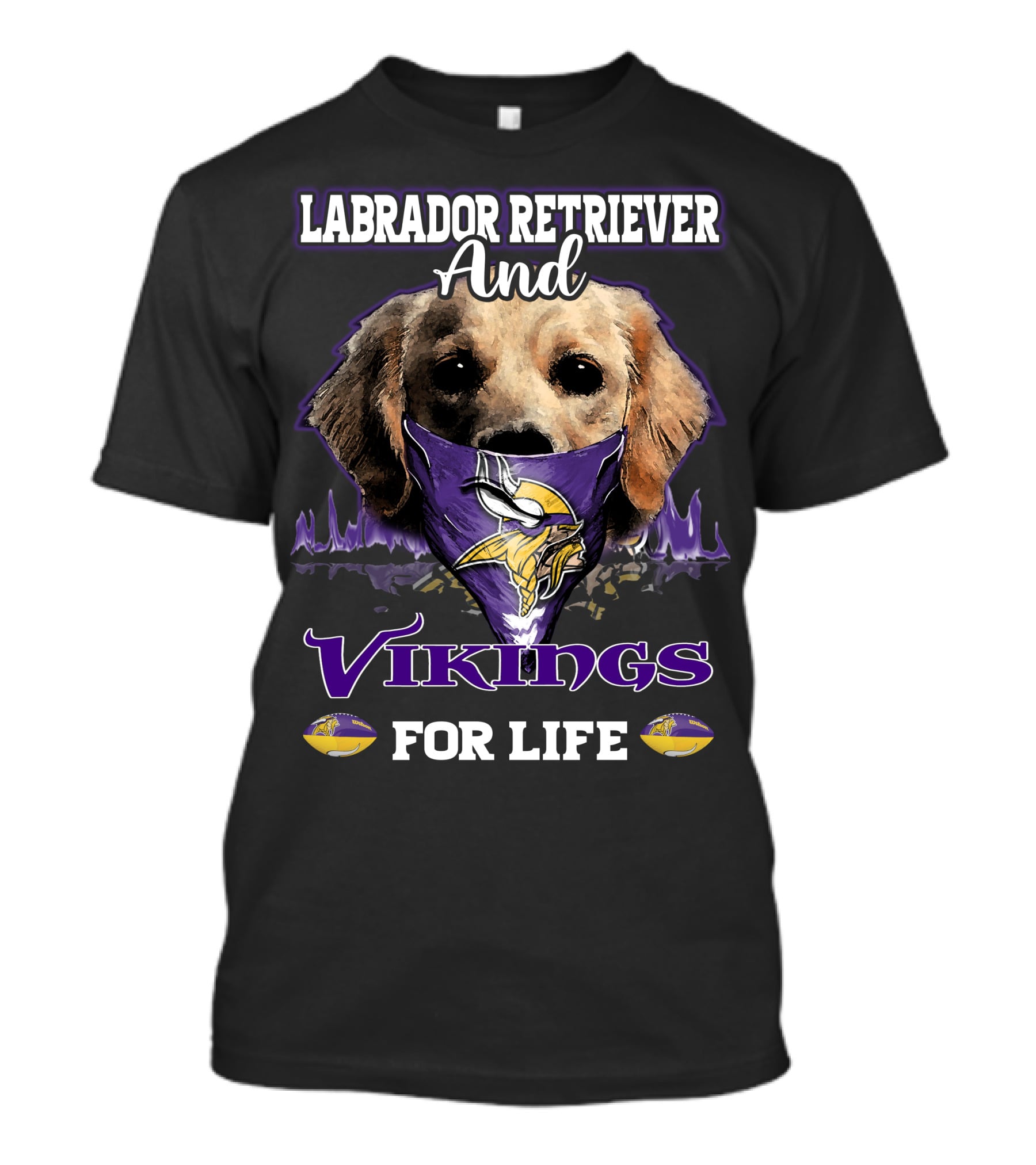 Labrador Retriever And Vikings For Life T-Shirt