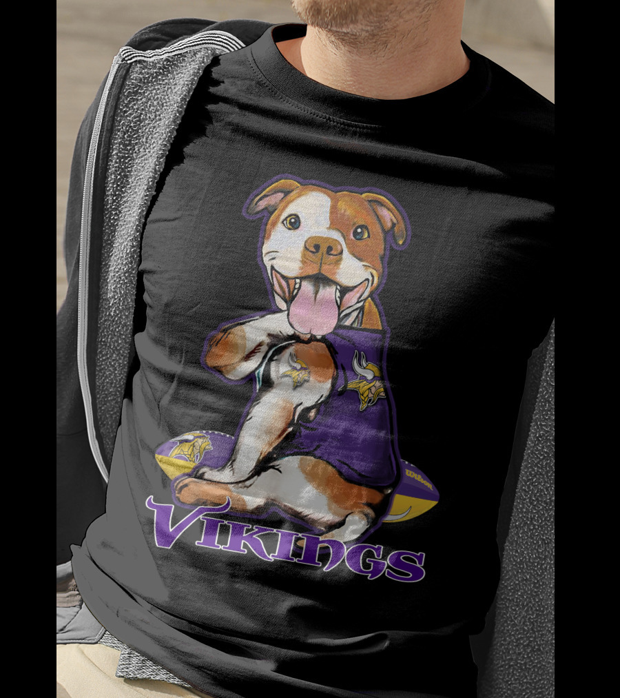 Vikings Pitbull NFL Team Spirit T-Shirt