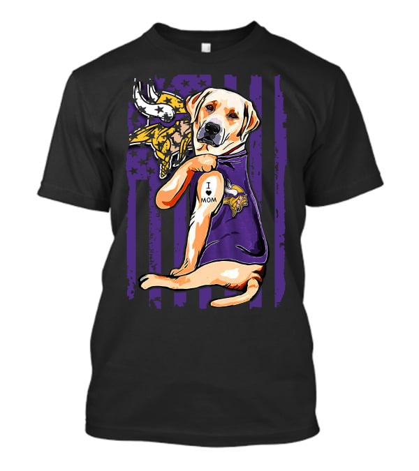 Minnesota Vikings Labrador Retriever I Love Mom T-Shirt
