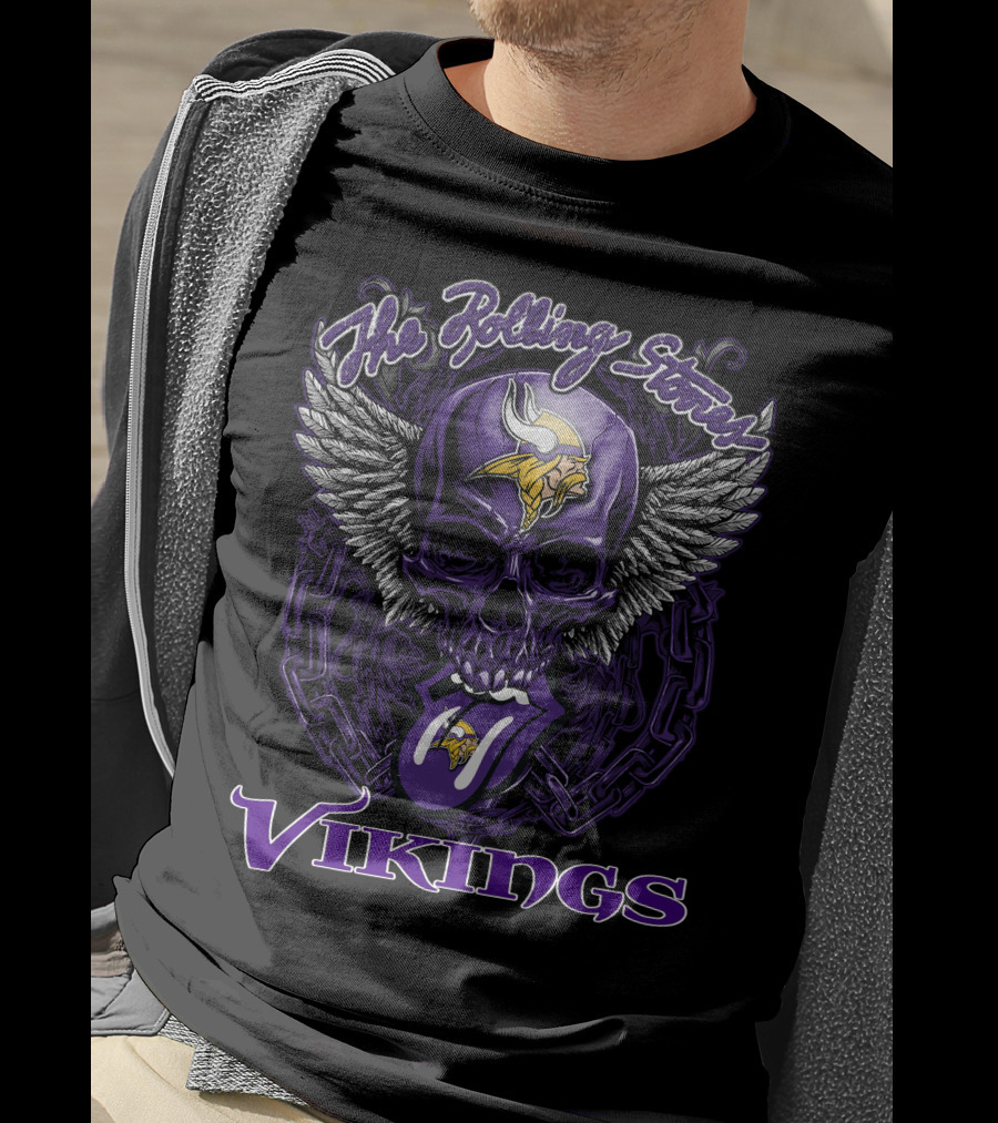 The Rolling Stones Vikings Skull With Wings And Tongue T-Shirt