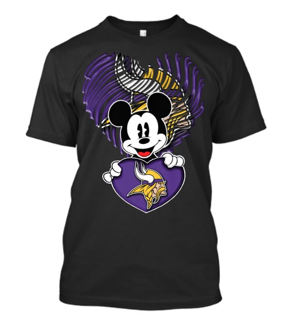 Minnesota Vikings Mickey Heart T-Shirt