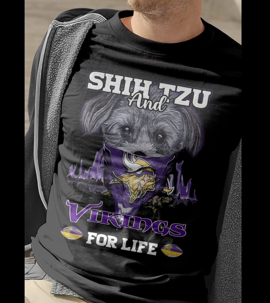 Shih Tzu And Vikings For Life T-Shirt