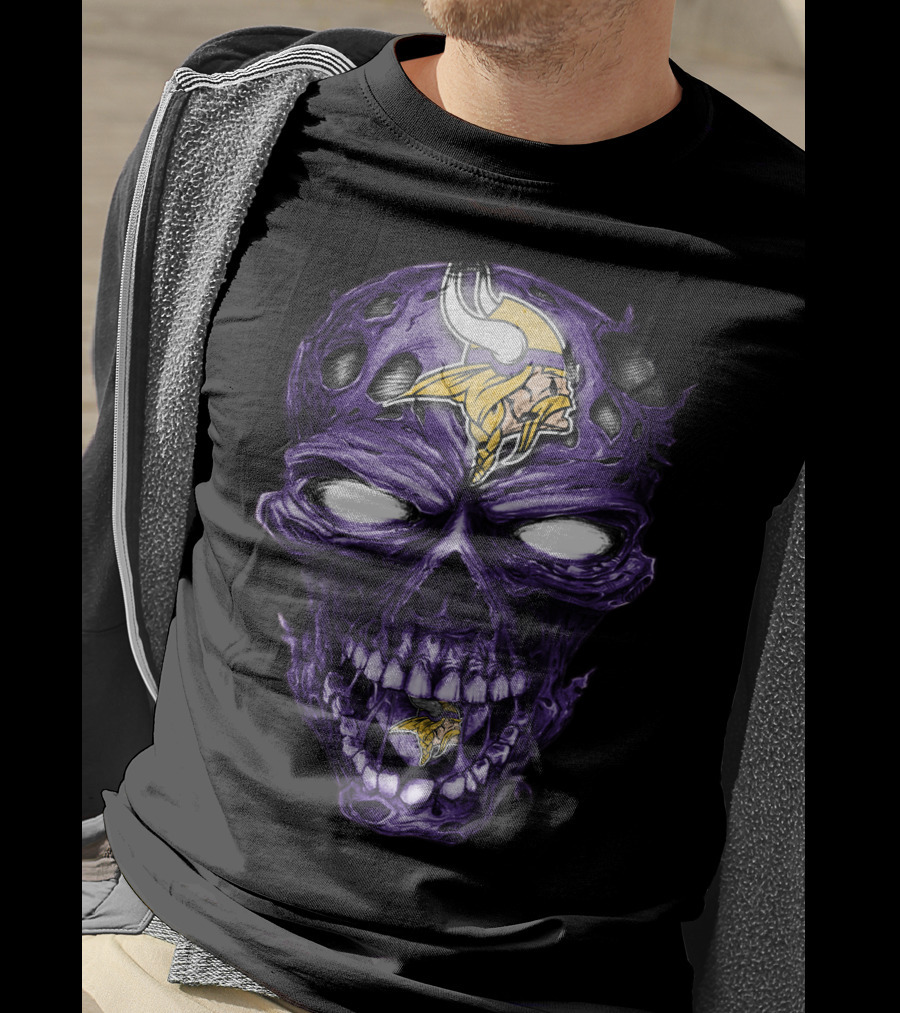 Minnesota Vikings Skull Purple T-Shirt