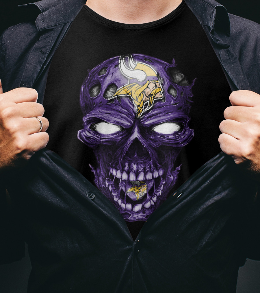 Minnesota Vikings Skull Purple T-Shirt