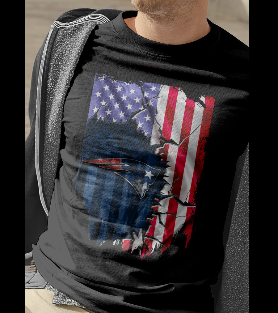 New England Patriots American Flag T-Shirt