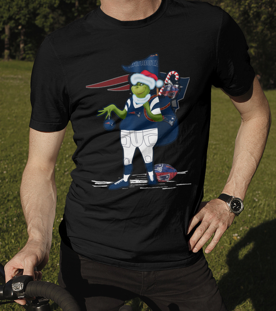 Patriots Grinch Christmas Football Sack Fan T-Shirt