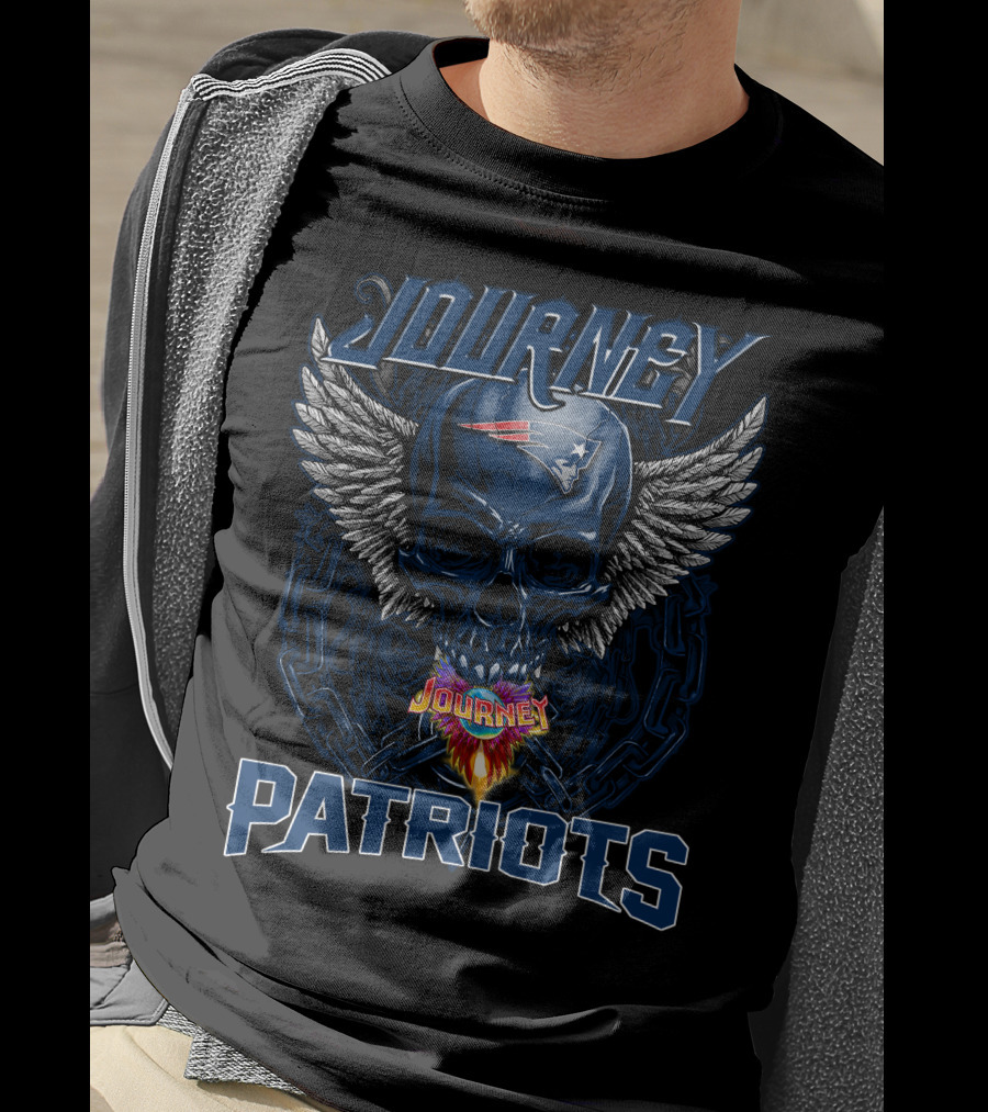 Journey New England Patriots Skull Wings NFL T-Shirt