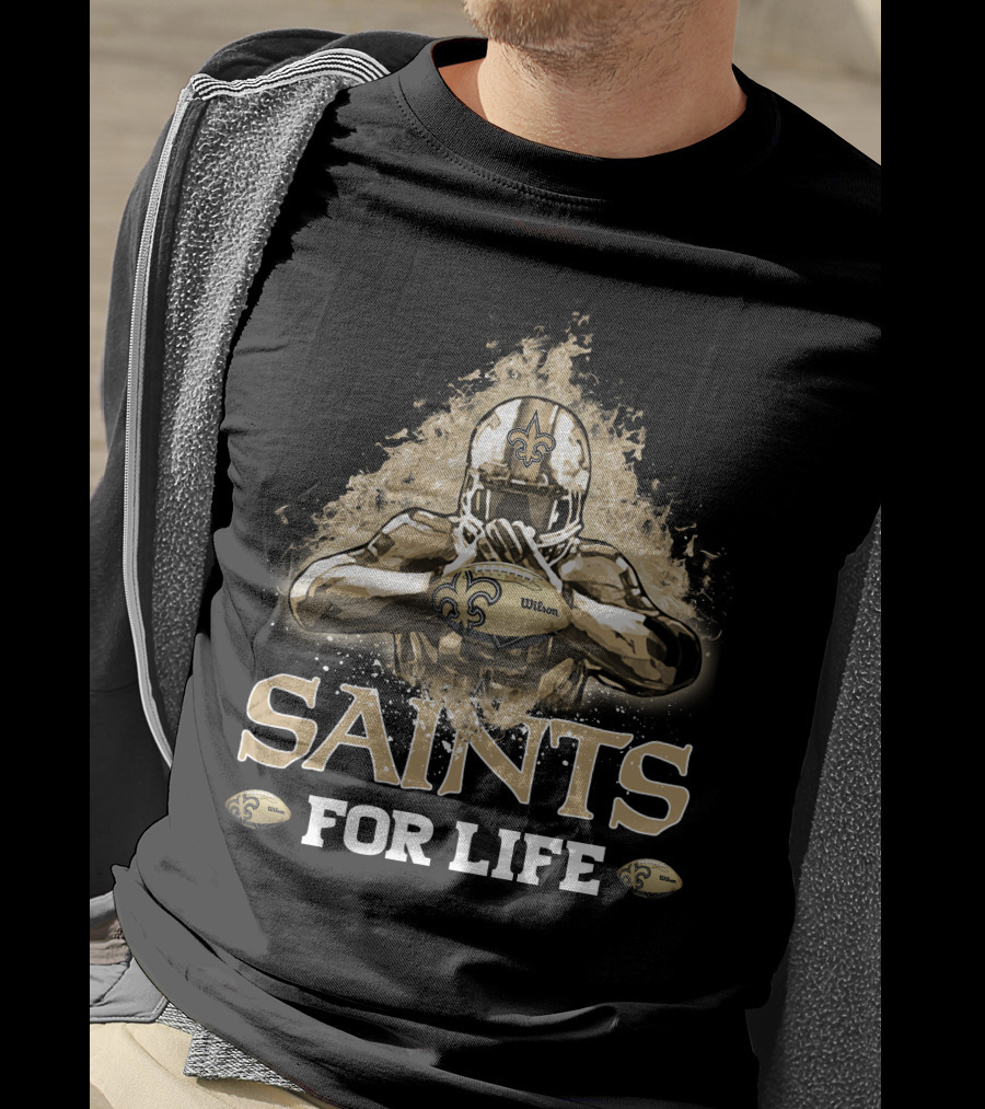 Saints For Life New Orleans Football T-Shirt