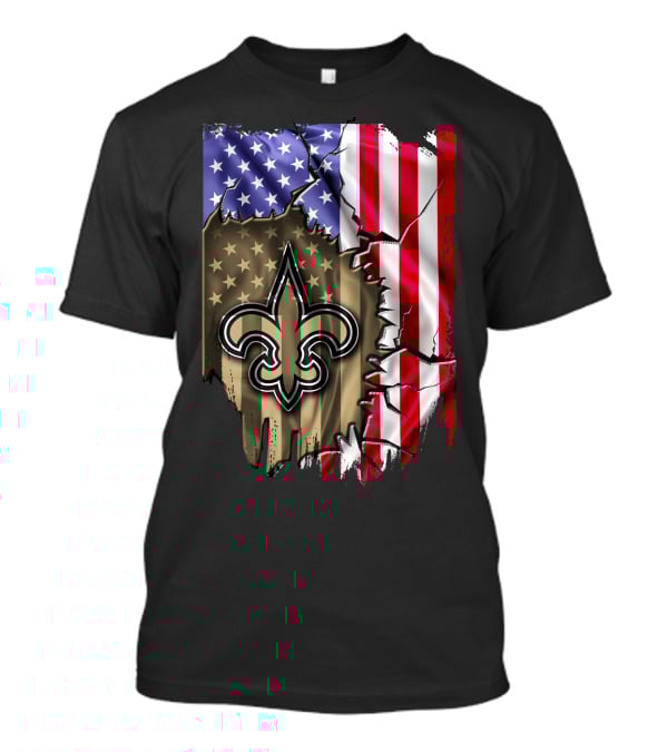 Flag V2 New Orleans Saints USA Flag Fleur-de-Lis T-Shirt