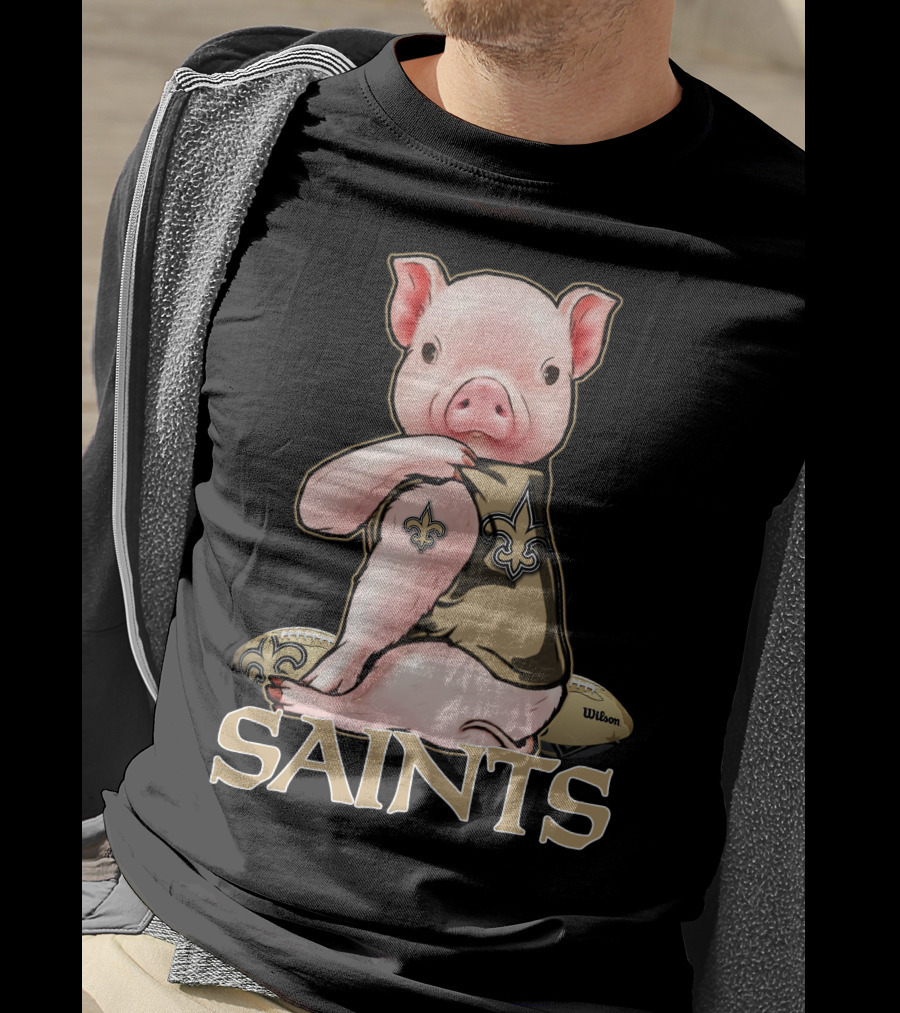 Pig Saints Fleur-de-Lis Football Fan Wilson T-Shirt