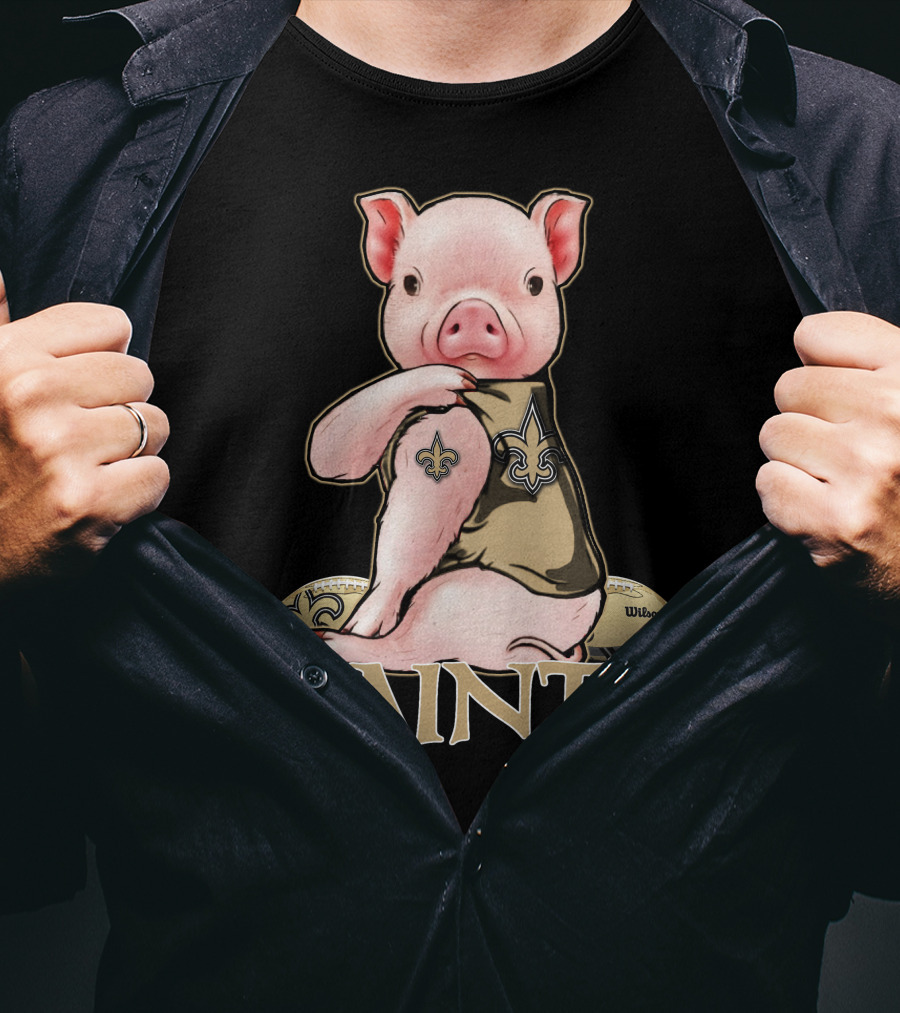 Pig Saints Fleur-de-Lis Football Fan Wilson T-Shirt