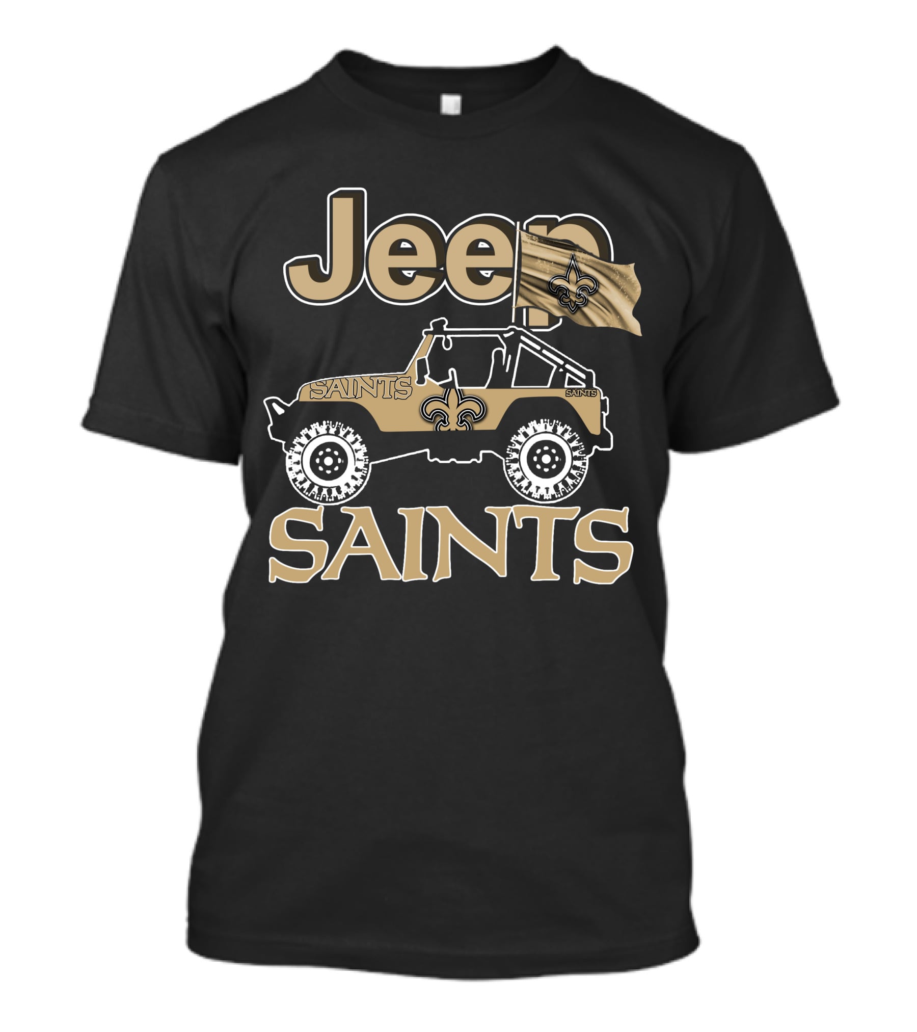 Jeep Saints New Orleans Fleur-de-Lis Flag T-Shirt