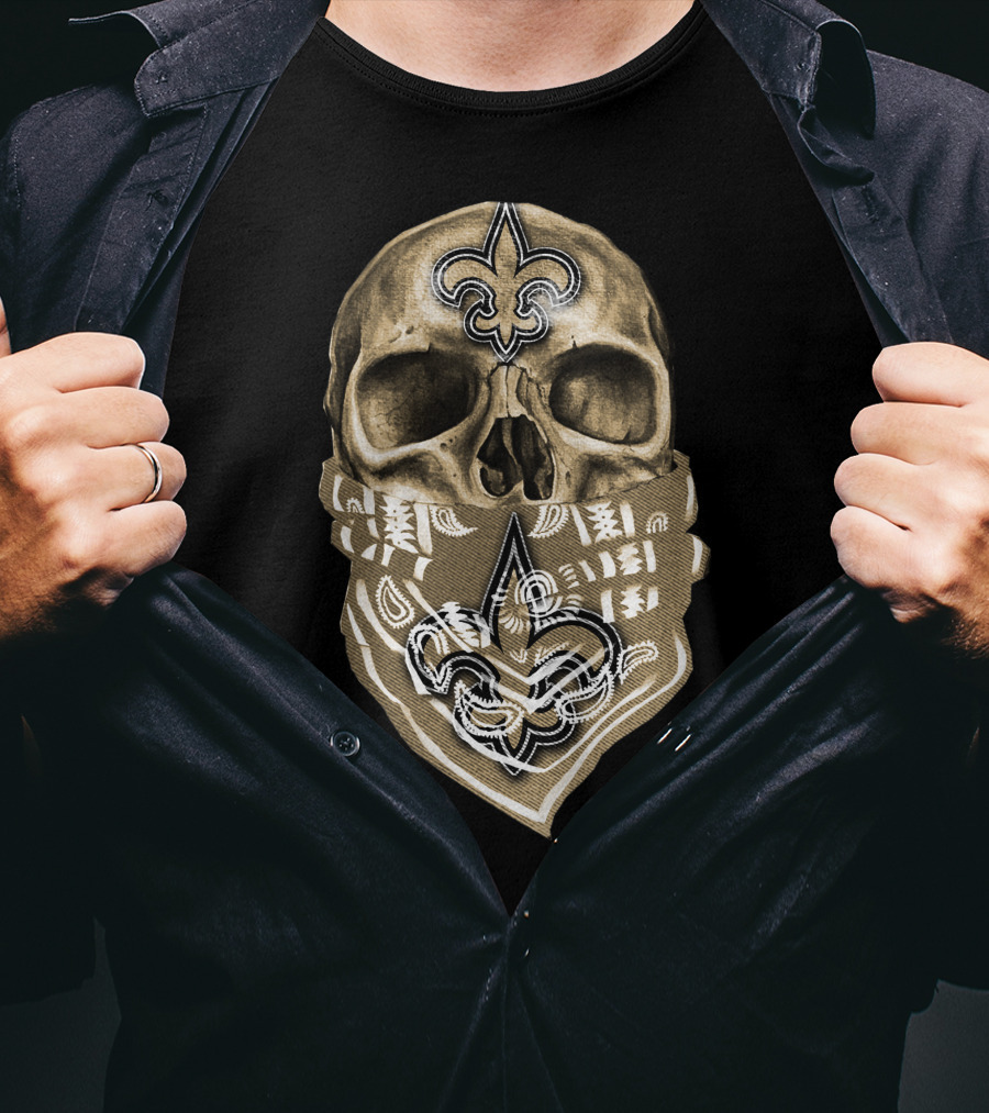 Skull Fleur-de-Lis New Orleans Saints T-Shirt