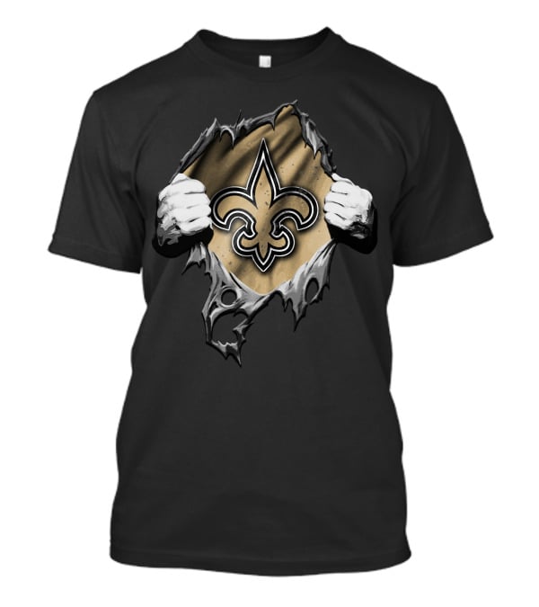 New Orleans Saints Torn Hands Rip Open T-Shirt
