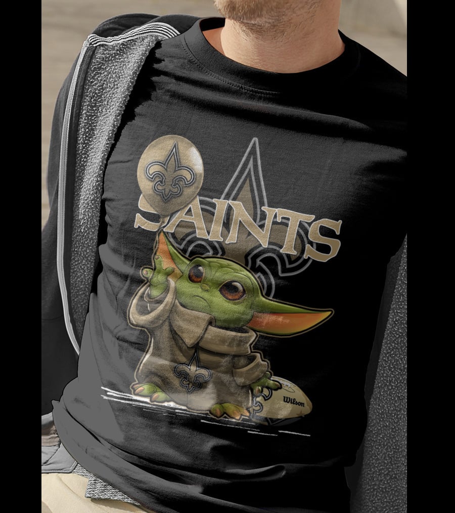 Yoda New Orleans Saints Balloon Football Wilson T-Shirt
