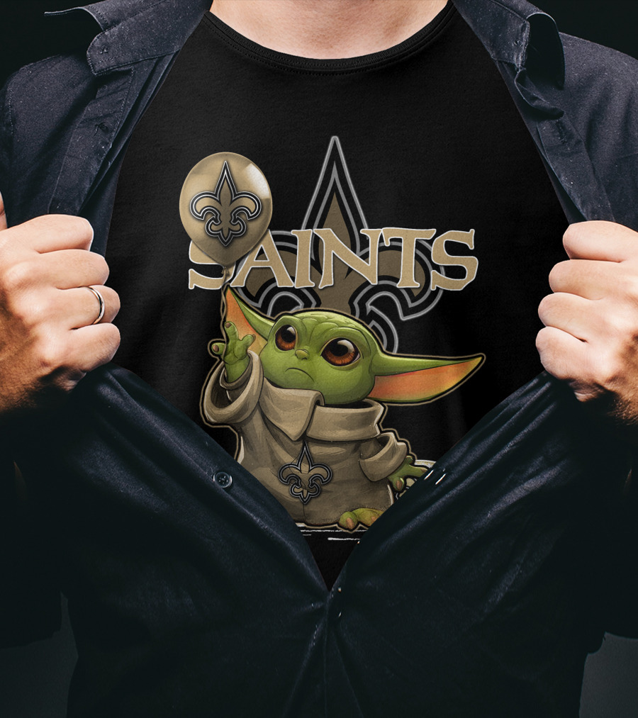 Yoda New Orleans Saints Balloon Football Wilson T-Shirt