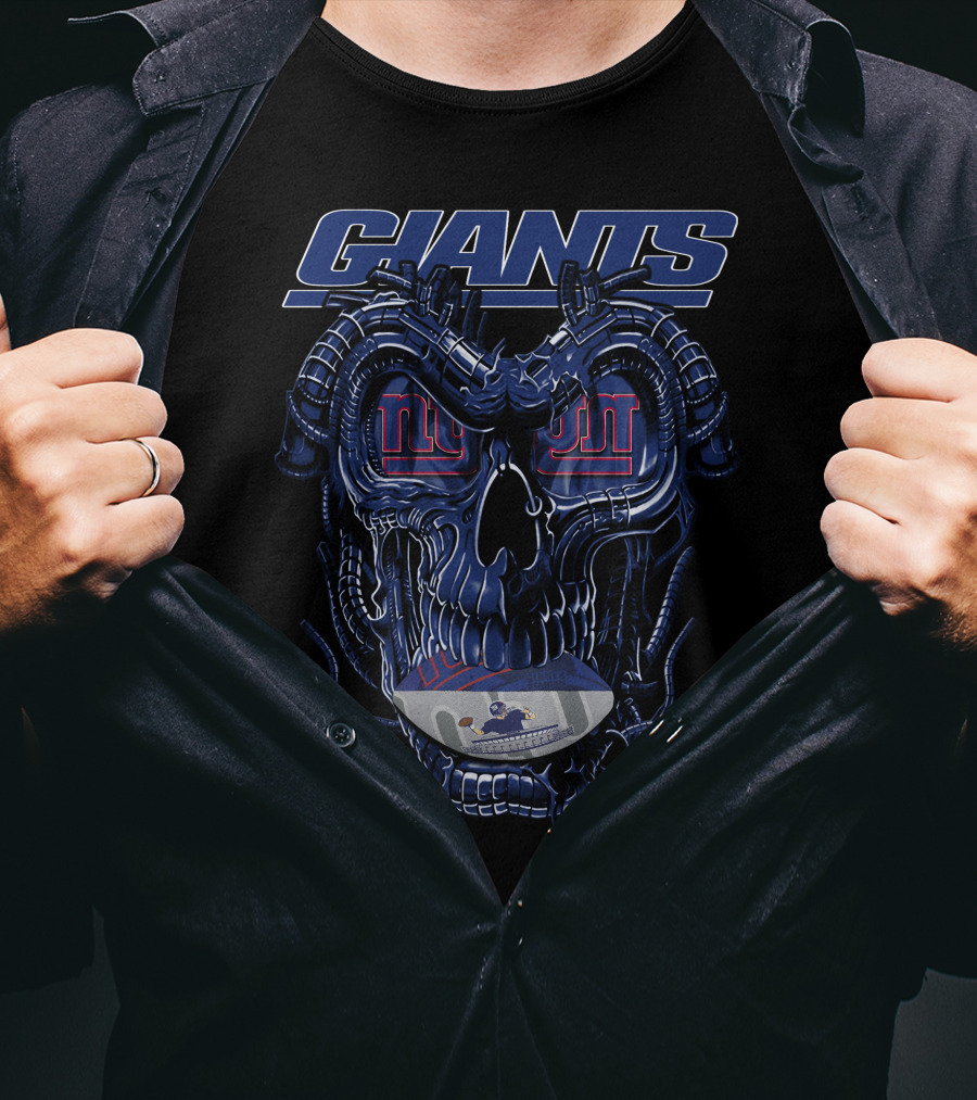 Giants Dragonskull Football Faceplate New York T-Shirt
