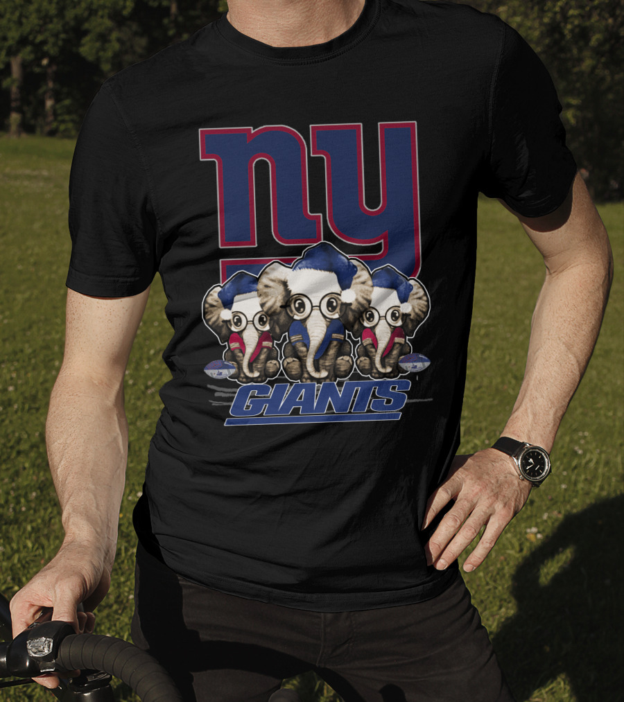 NY Giants Christmas Elephants T-Shirt