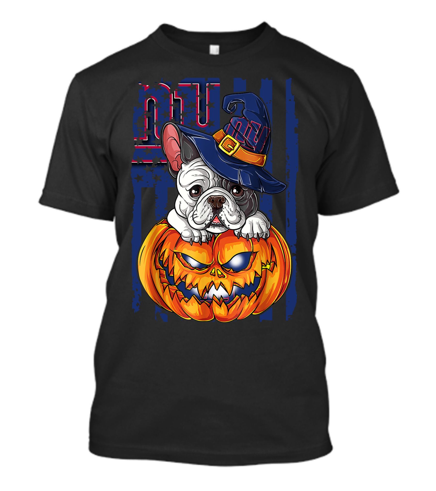 Hlw Bulldog New York Giants Halloween Pumpkin T-Shirt