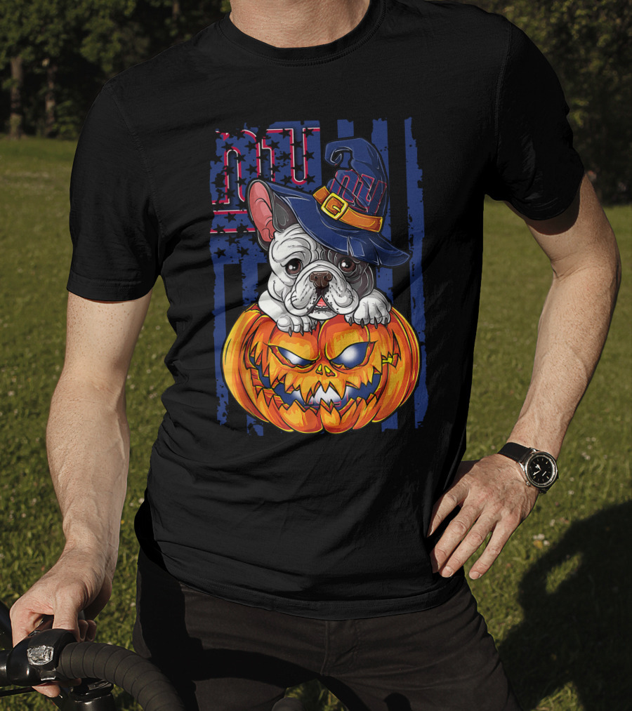 Hlw Bulldog New York Giants Halloween Pumpkin T-Shirt