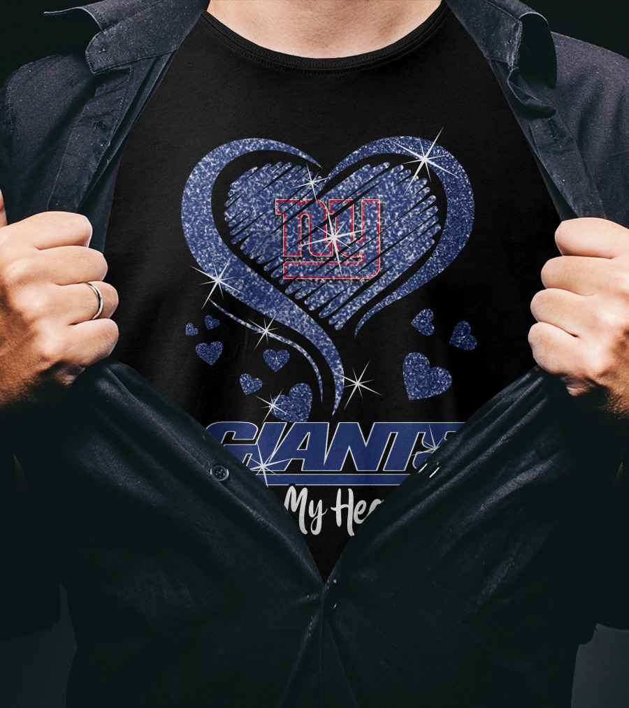 Giants Love Sparkling Heart In My Heart New York Giants T-Shirt