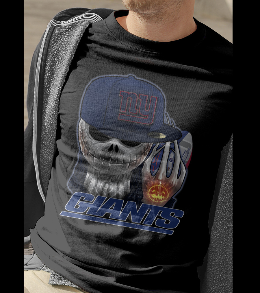Jackskull Giants Halloween NY Football Fusion T-Shirt