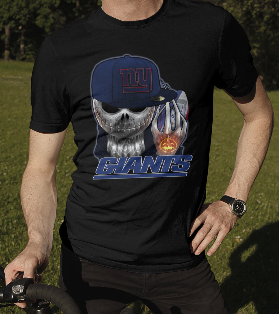 Jackskull Giants Halloween NY Football Fusion T-Shirt