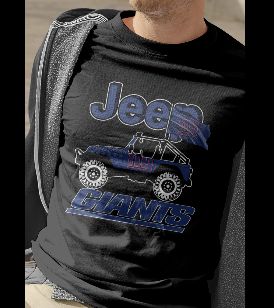 Jeep New York Giants Ny Giants Football Offroad Enthusiast Adventure T-Shirt