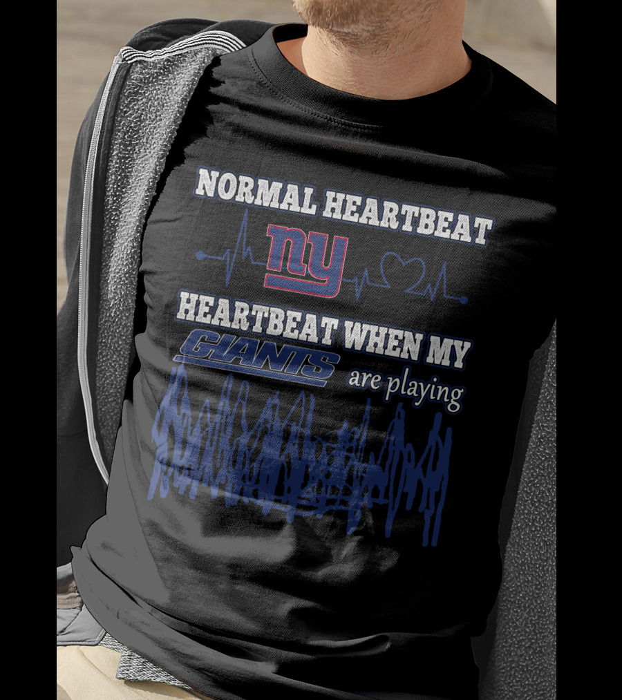 Normal Heartbeat NY Heartbeat When My Giants Are Playing T-Shirt