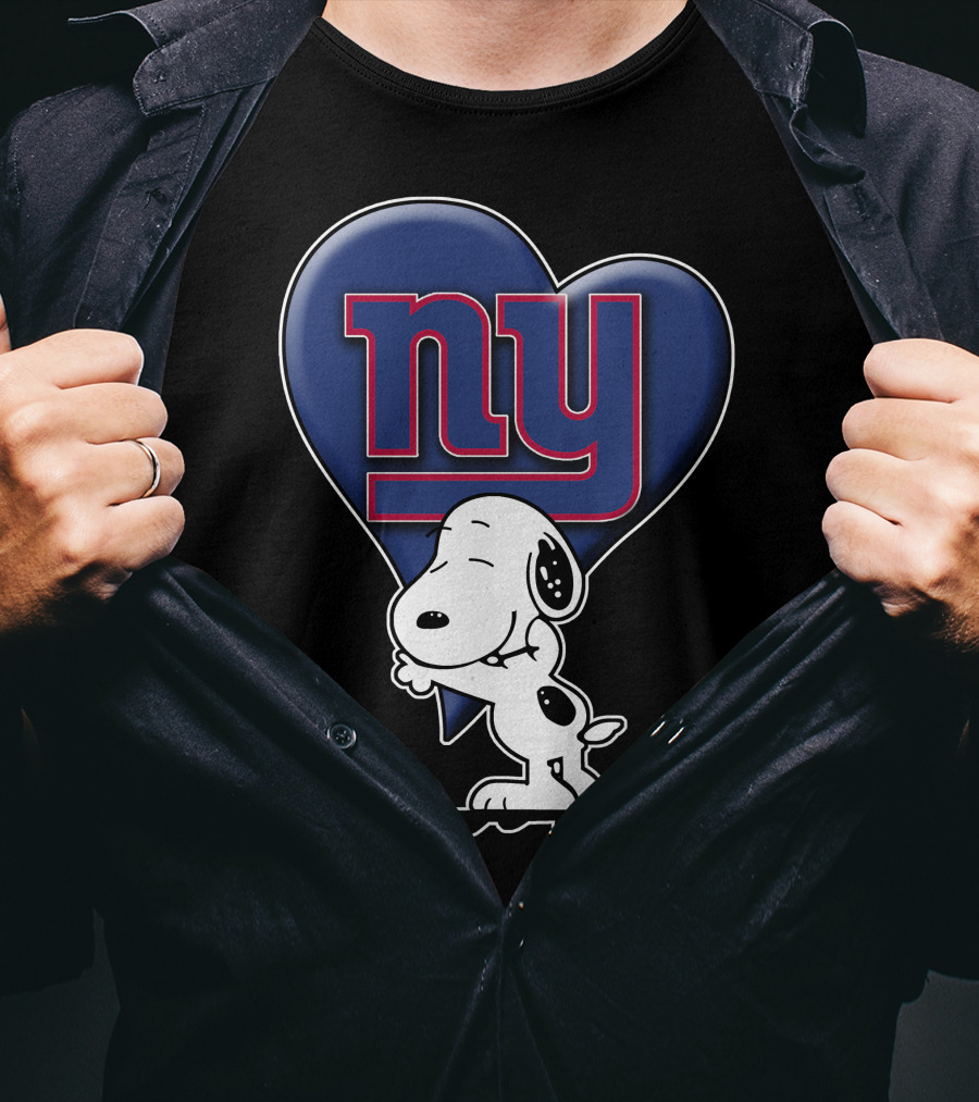 Snoopy Heart Ny New York Giants T-Shirt